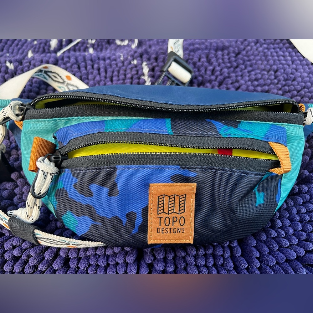 Topo Designs Blue and Green crossbody / waist  Bag